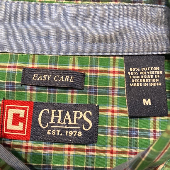 CHAPS🎄 Ralph Lauren L/S Button Down Green/Red/Blue Check🎄perfect for Holidays! - Picture 3 of 13